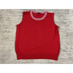 George Sweater Vest Womens XL Red Sleeveless Rayon Blend Preppy Casual